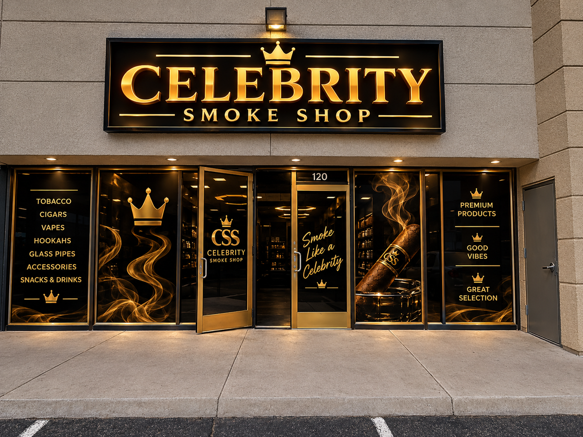 Window Vinyl Wrap - Celebrity Smoke Shop